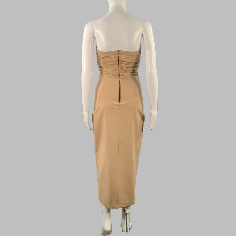 SS23 1990 Re-issue Size 6 Beige Viscose Blend Strapless Crop Top Dress Set - Picture 7 of 10